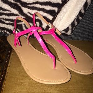 Hot pink thong sandals